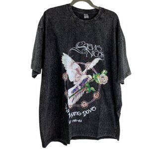 Stevie Nicks Women's White Wing Dove Tour 1981-82 Graphic T-shirt XL Black New